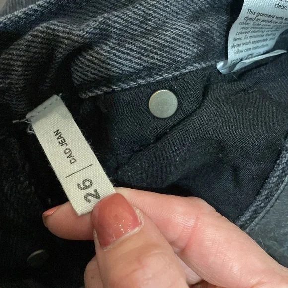 Womens NWOT PacSun Eco Black Distressed Dad Jeans | Size 26 - Picture 9 of 11